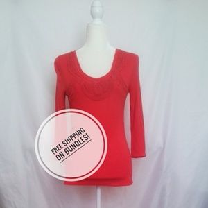 Kenar detailed collar coral sweater size Small
